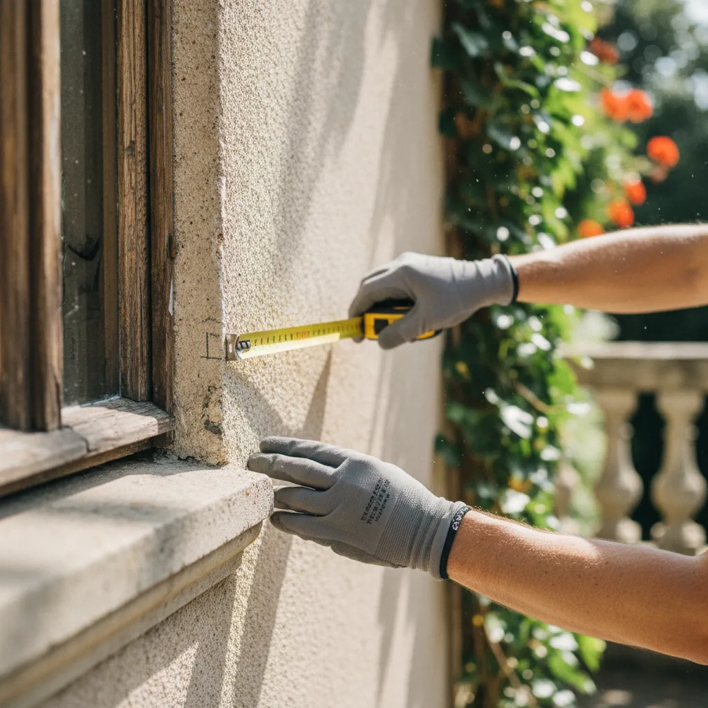 Prise de mesures des façades avant établissement du devis de ravalement
