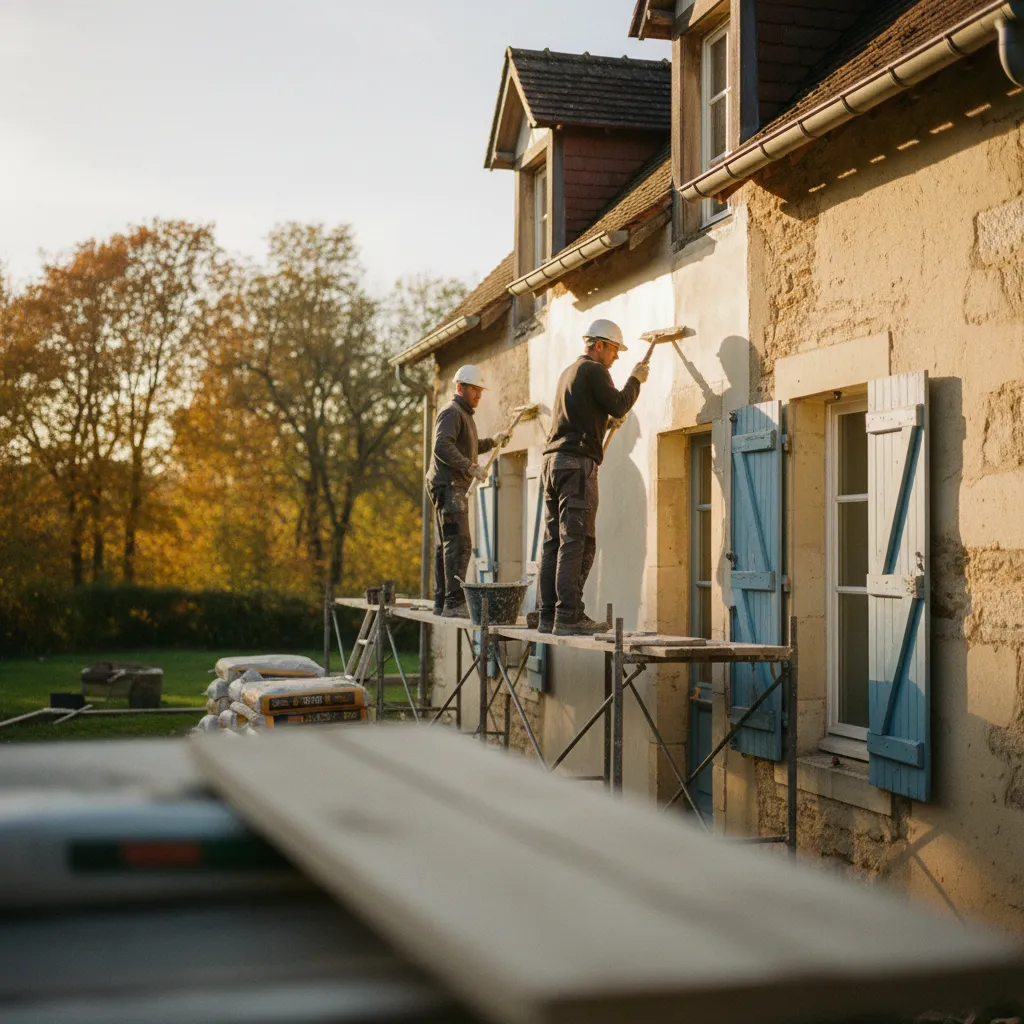 L'application de l'enduit de finition par temps sec et doux garantit un résultat durable