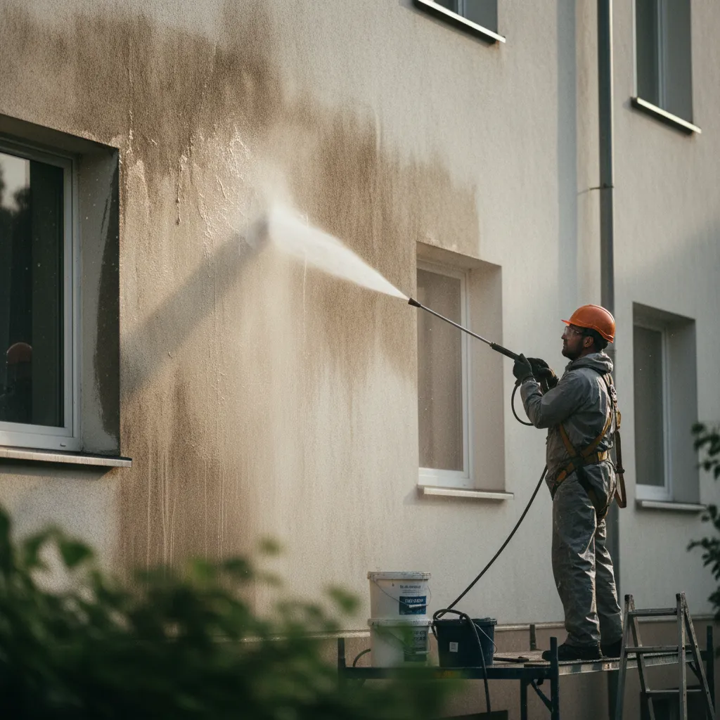 Nettoyage haute pression de la façade avant peinture, une étape indispensable