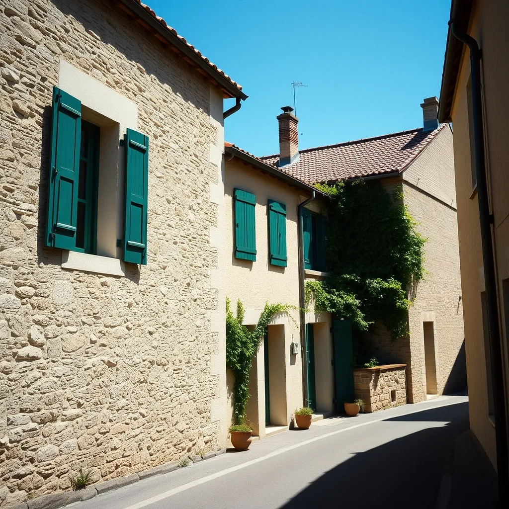 Façade en pierre d'une maison individuelle nécessitant un ravalement déclaré en mairie