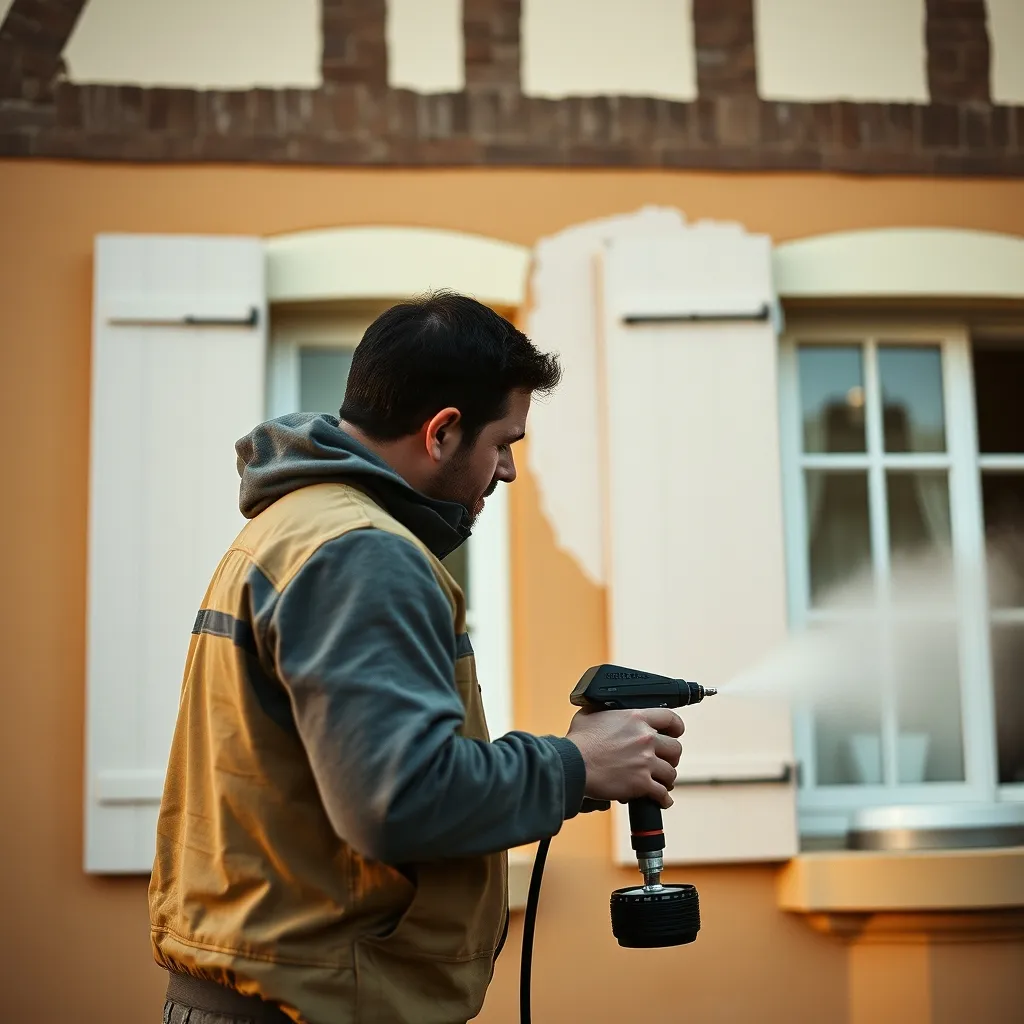 Application d'un hydrofuge après nettoyage pour protéger durablement le crépi