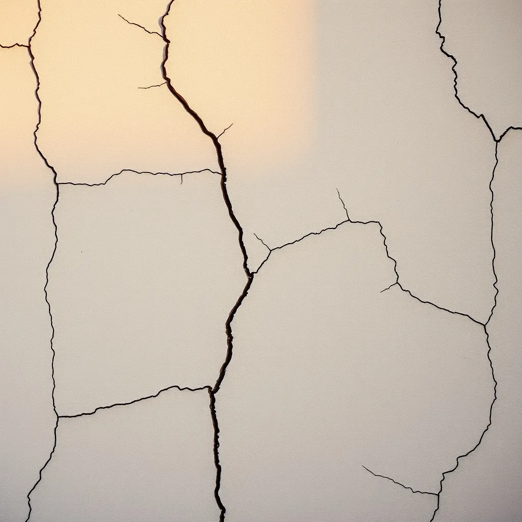 Différents types de fissures visibles sur une façade en enduit