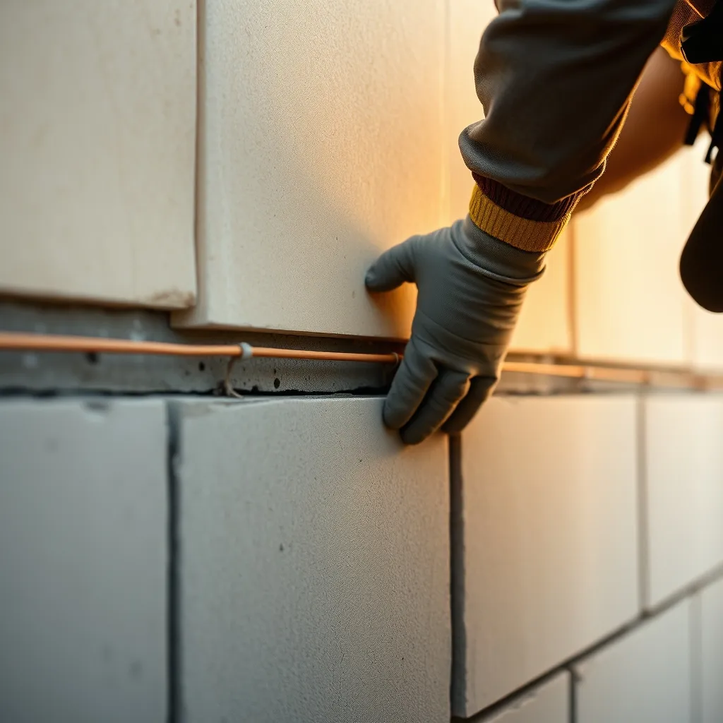 Fixation de panneaux isolants en polystyrène expansé sur un mur en parpaing