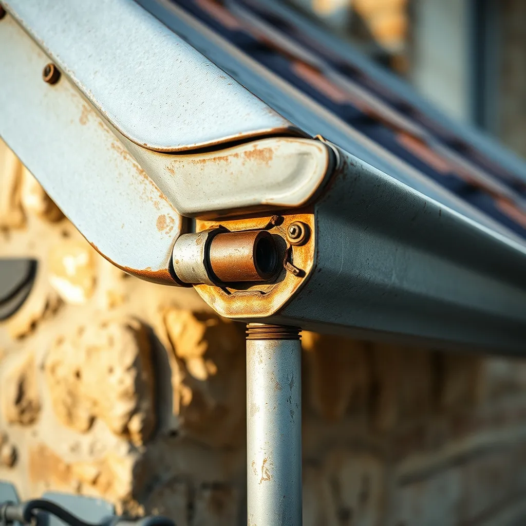 Réparation d'une gouttière zinc ancienne avec un raccord sans soudure EPDM