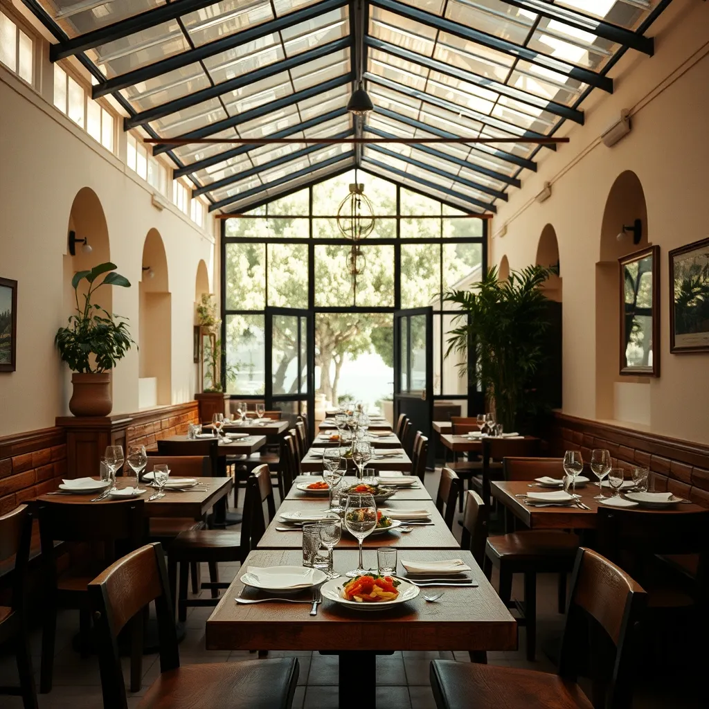 L'intérieur lumineux du restaurant grâce à sa structure vitrée type véranda