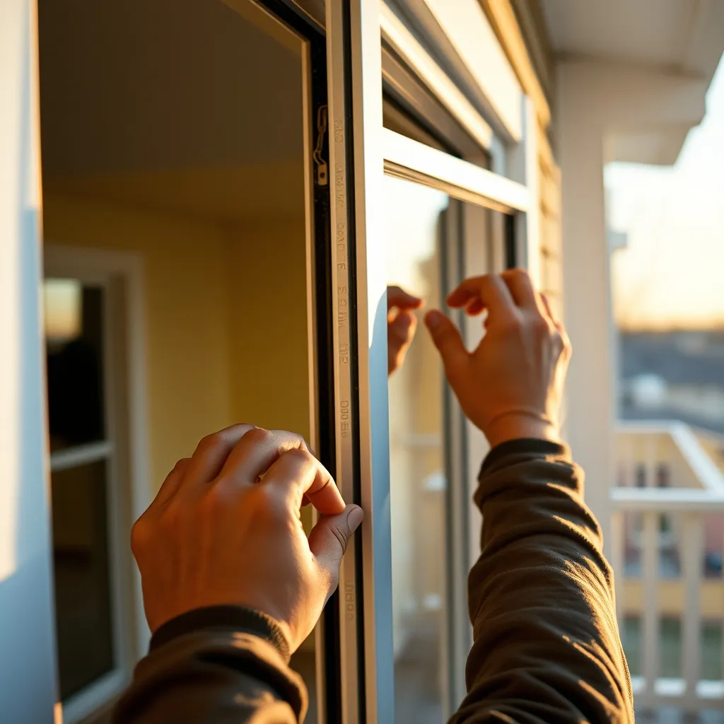 Installation de double vitrage isolant sur une véranda en aluminium