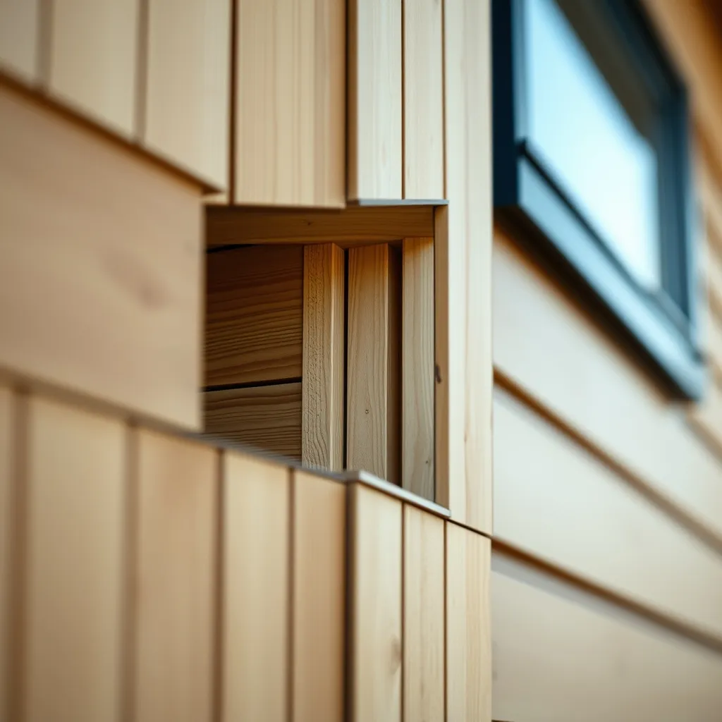 Détail de la lame d'air ventilée de 20 mm entre pare-pluie et bardage bois