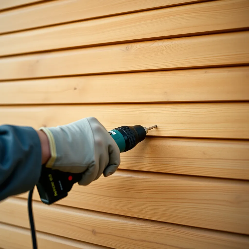 Fixation d'une lame de bardage horizontal à recouvrement avec vis inox