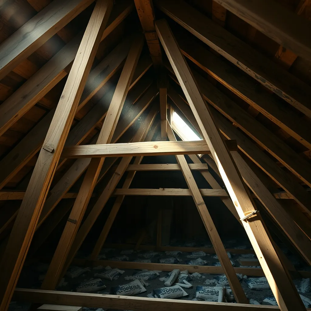 L'inspection de la charpente depuis les combles révèle l'état réel des bois porteurs