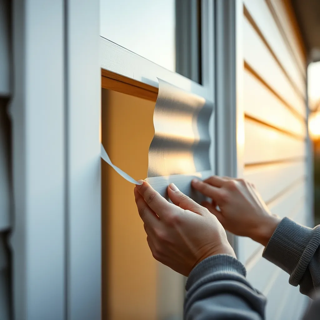 Application du joint compribande sur le périmètre du dormant existant