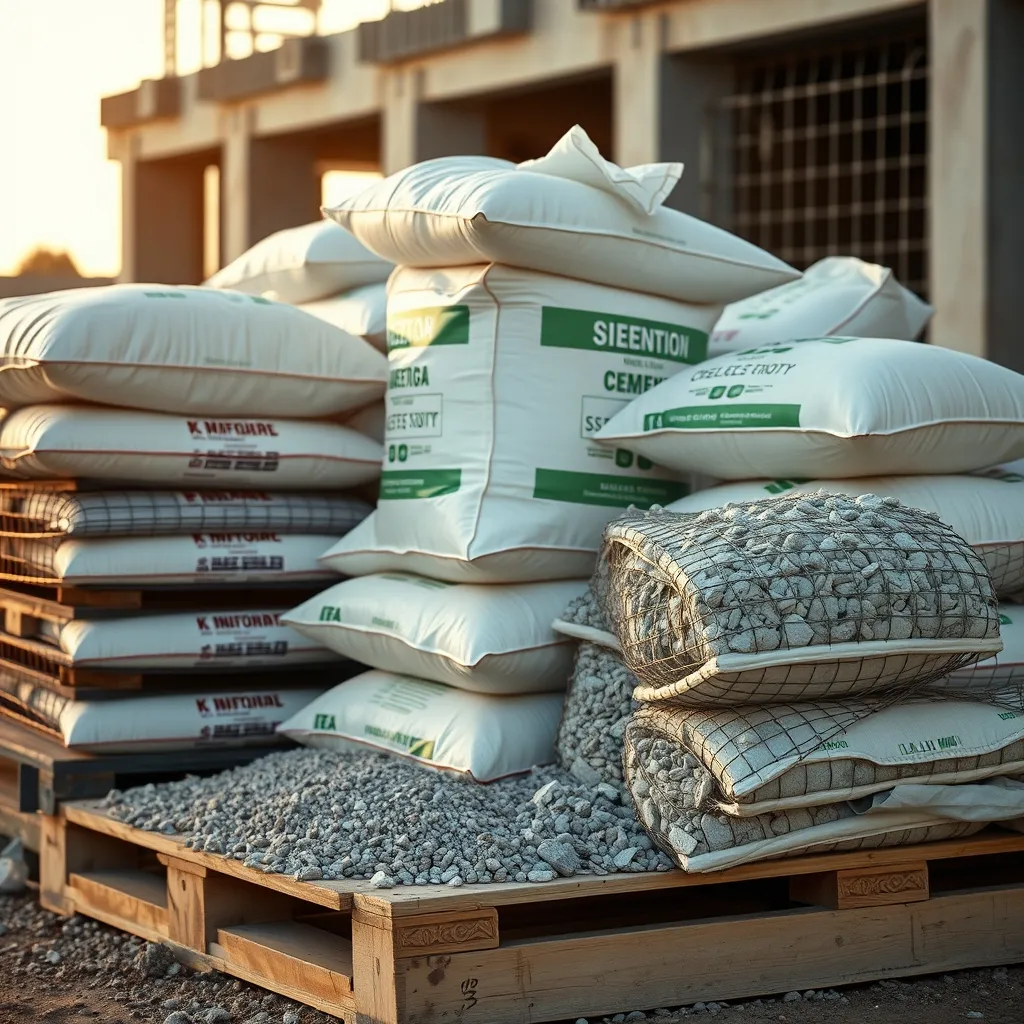 Matériaux nécessaires pour couler une dalle béton : ciment, treillis soudé et gravier