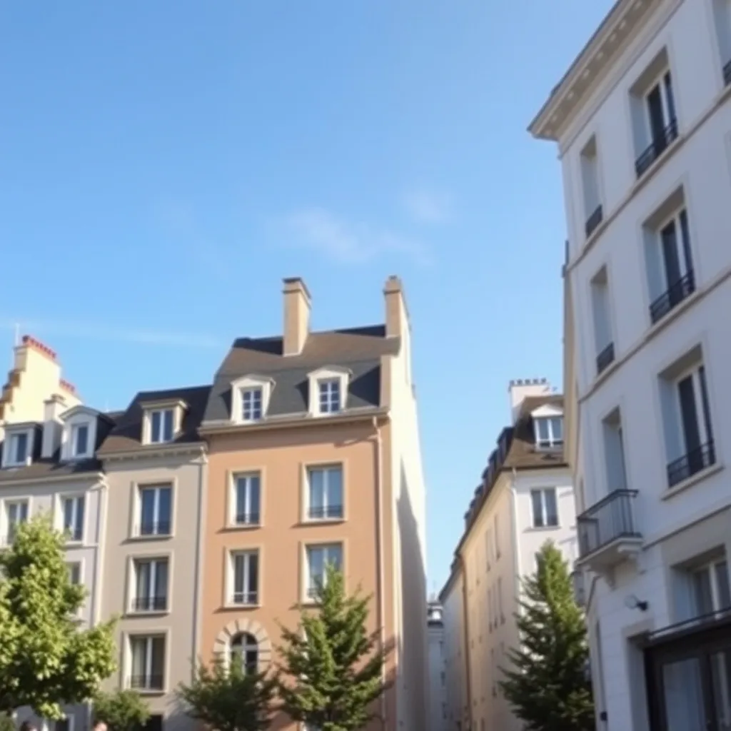 Différentes couleurs de façade tendance dans un quartier résidentiel moderne