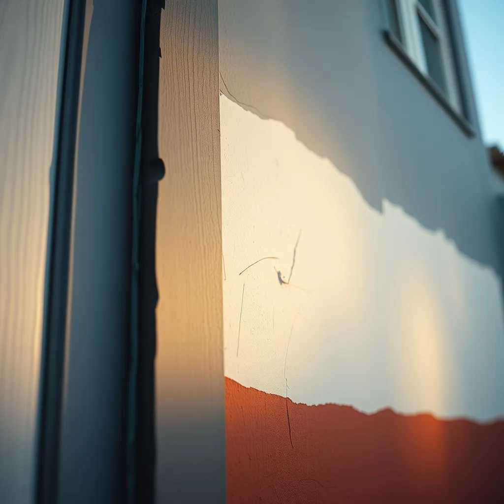 Comparaison entre une façade préparée et une zone déjà peinte avec une peinture siloxane