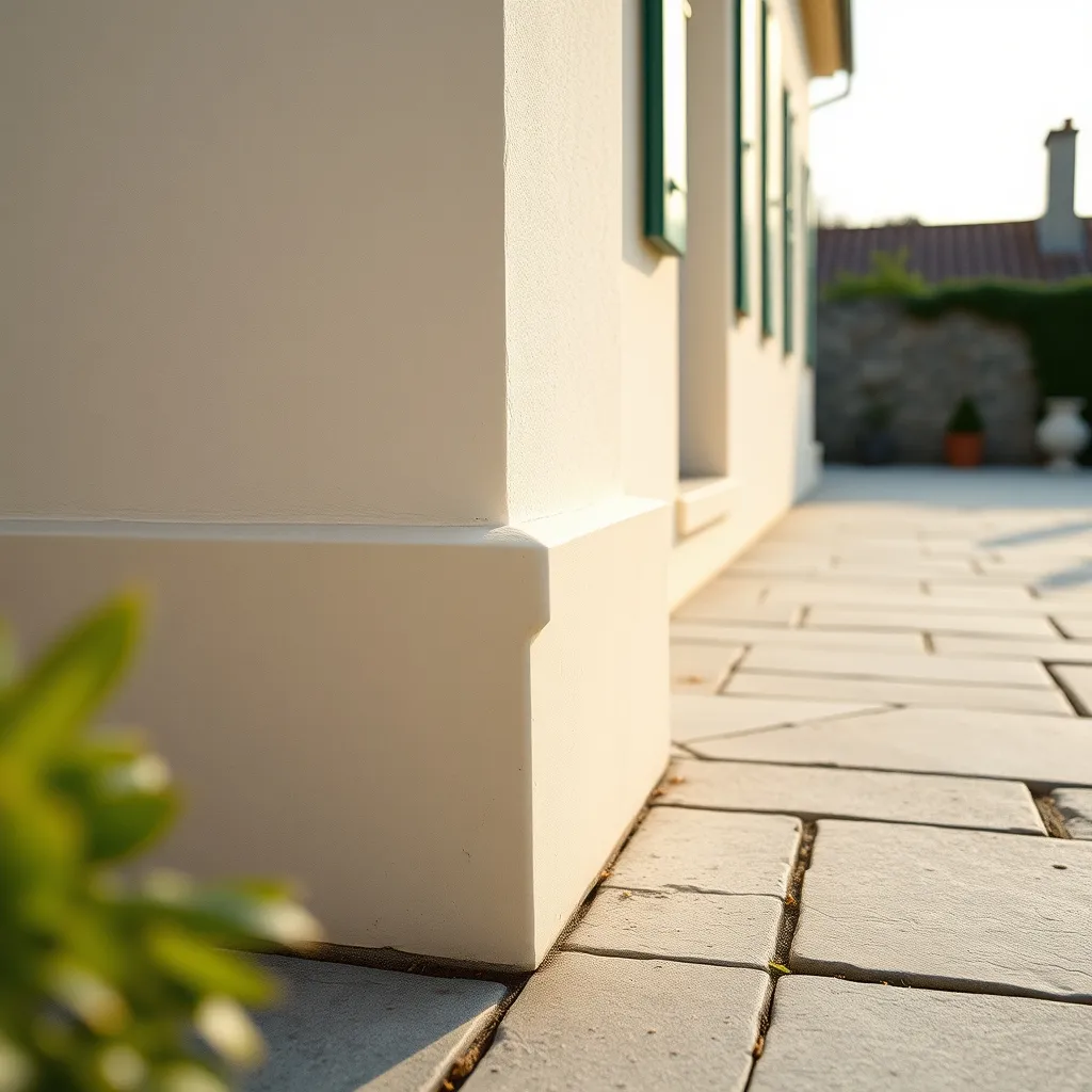 Relevé d'étanchéité à la jonction entre une terrasse et le pied de façade