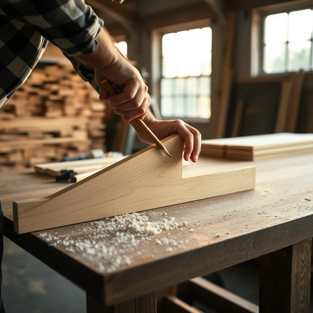 Traçage et dimensionnement d'une jambe de force en atelier de charpente