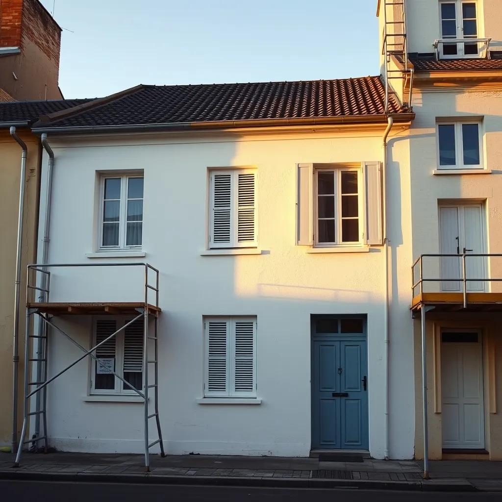 Résultat final d'une peinture extérieure sur une maison de 100 m² de façade