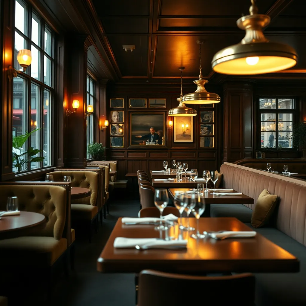 L'intérieur chaleureux de la brasserie dans un style néo-bistrot soigné