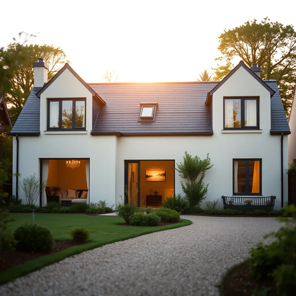 Maison individuelle neuve respectant les critères de la RE 2020 avec façade enduite performante