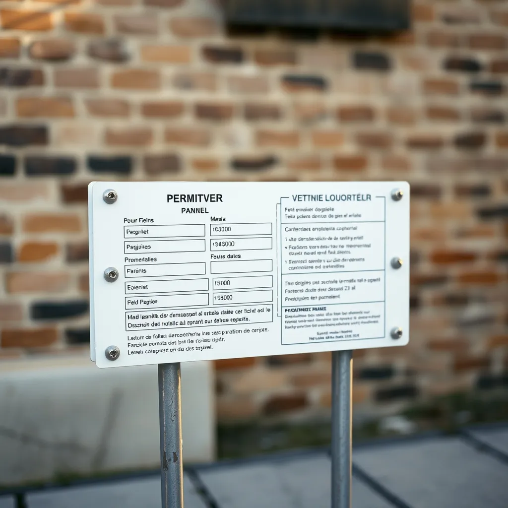 Détail des mentions obligatoires sur un panneau de permis de construire réglementaire