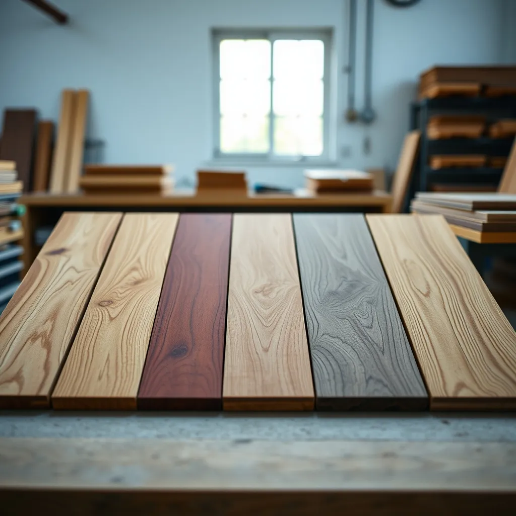 Comparatif visuel des essences de bois pour terrasse : pin traité, bois exotique et bois thermo-modifié