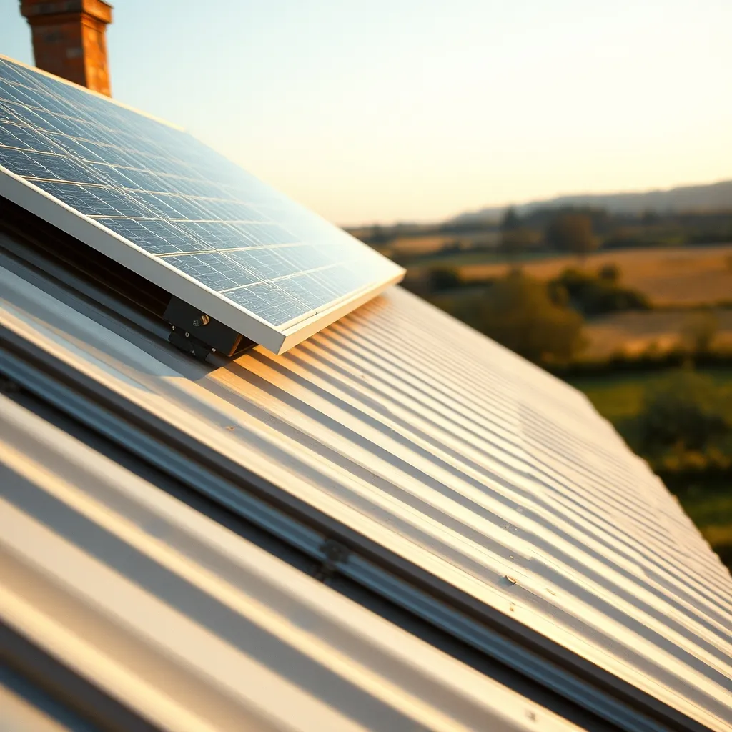 Installation photovoltaïque sur bac acier avec fixation par serre-joints sans percement