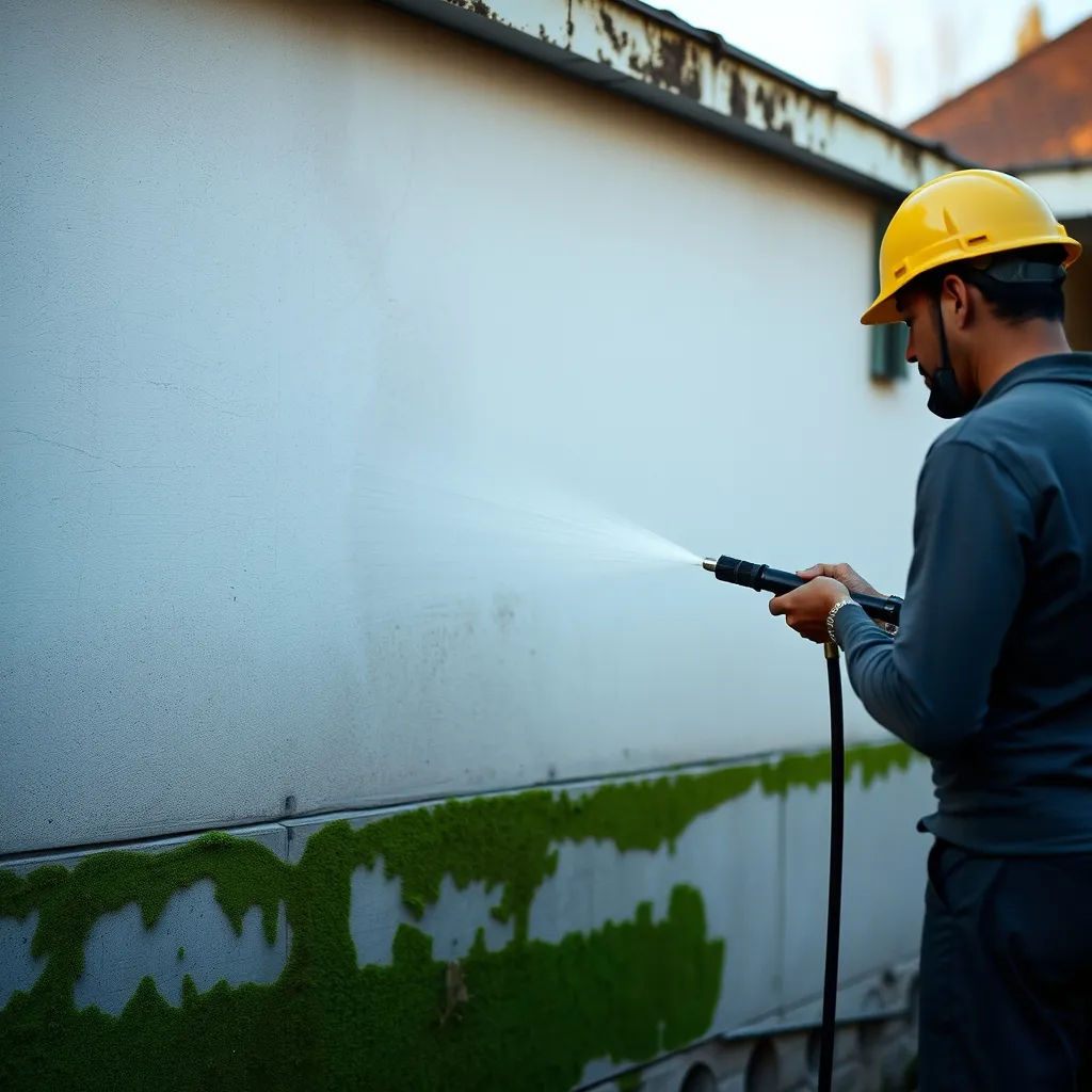 Le nettoyage haute pression de la façade est une étape indispensable avant les travaux de peinture extérieure